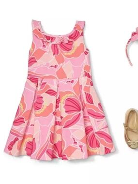 Janie and Jack Peony Print Pique Dress 2T